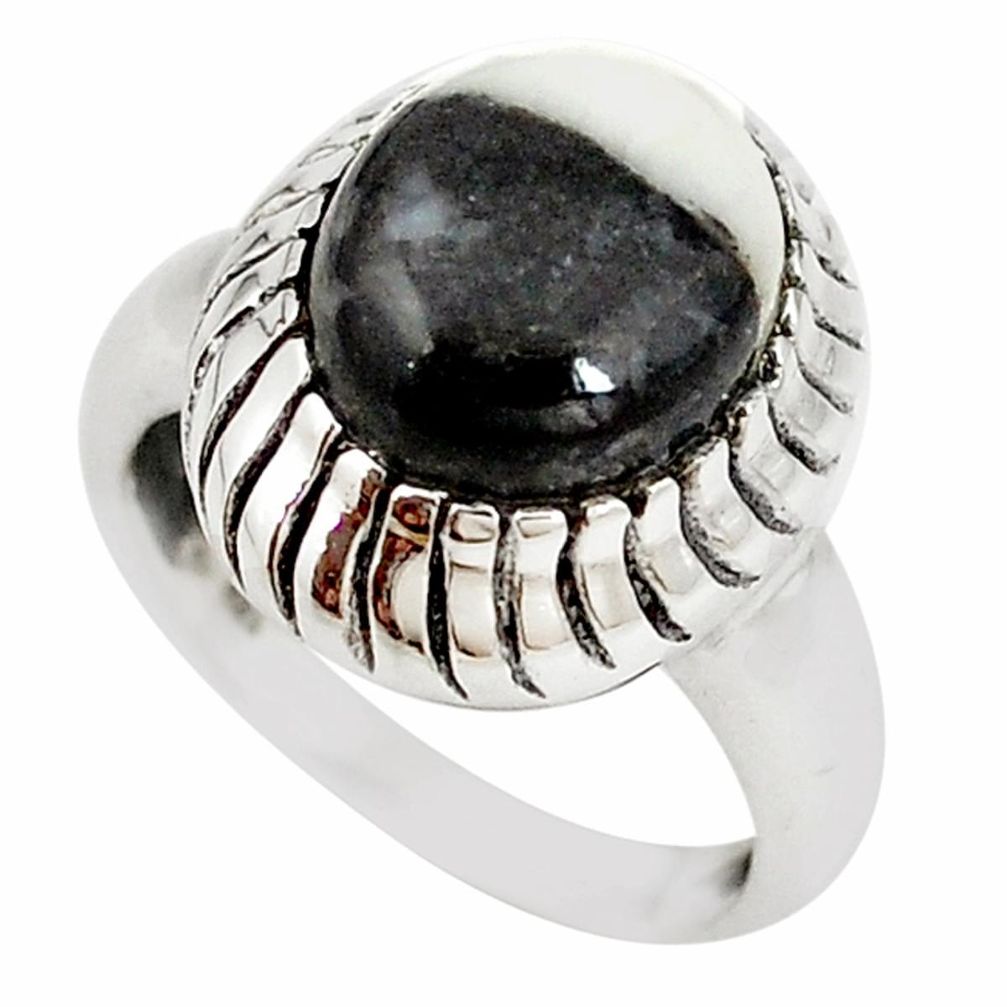 Natural white zebra jasper 925 sterling silver ring jewelry size 7 m19350