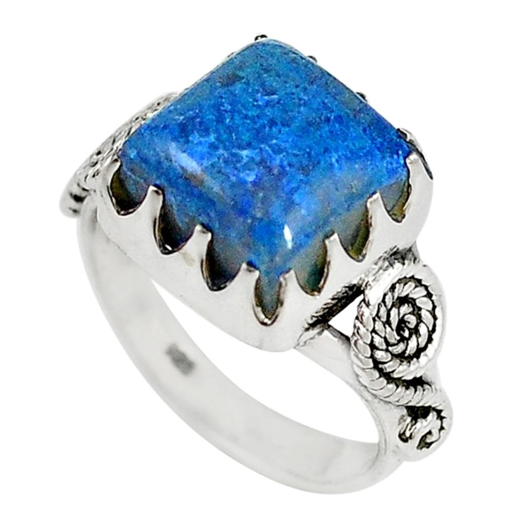 925 sterling silver natural blue shattuckite ring jewelry size 7 m19540