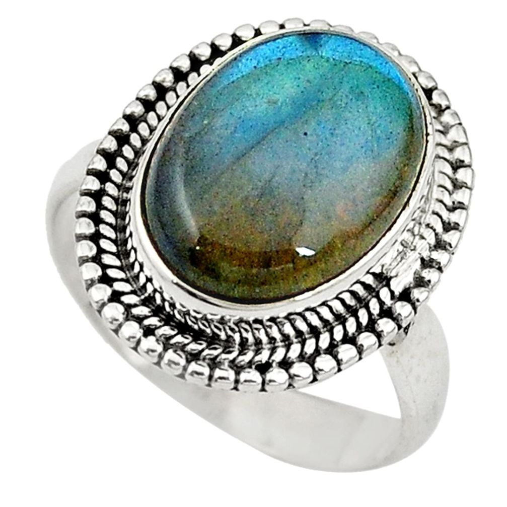 Natural blue labradorite 925 sterling silver ring jewelry size 6.5 m21722
