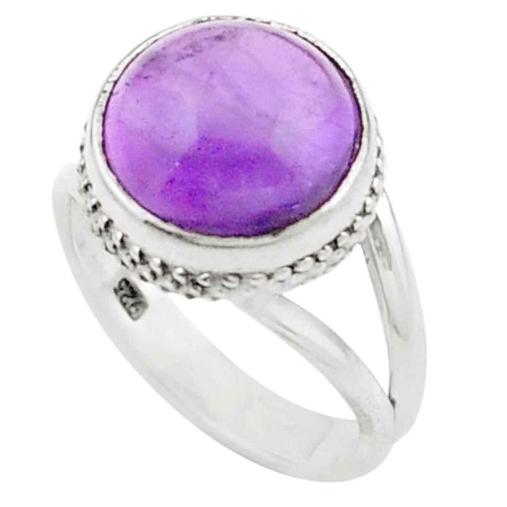 Natural purple amethyst 925 sterling silver ring jewelry size 5.5 m22498