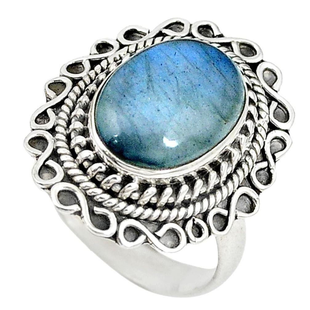 925 sterling silver natural blue labradorite ring jewelry size 7.5 m23590