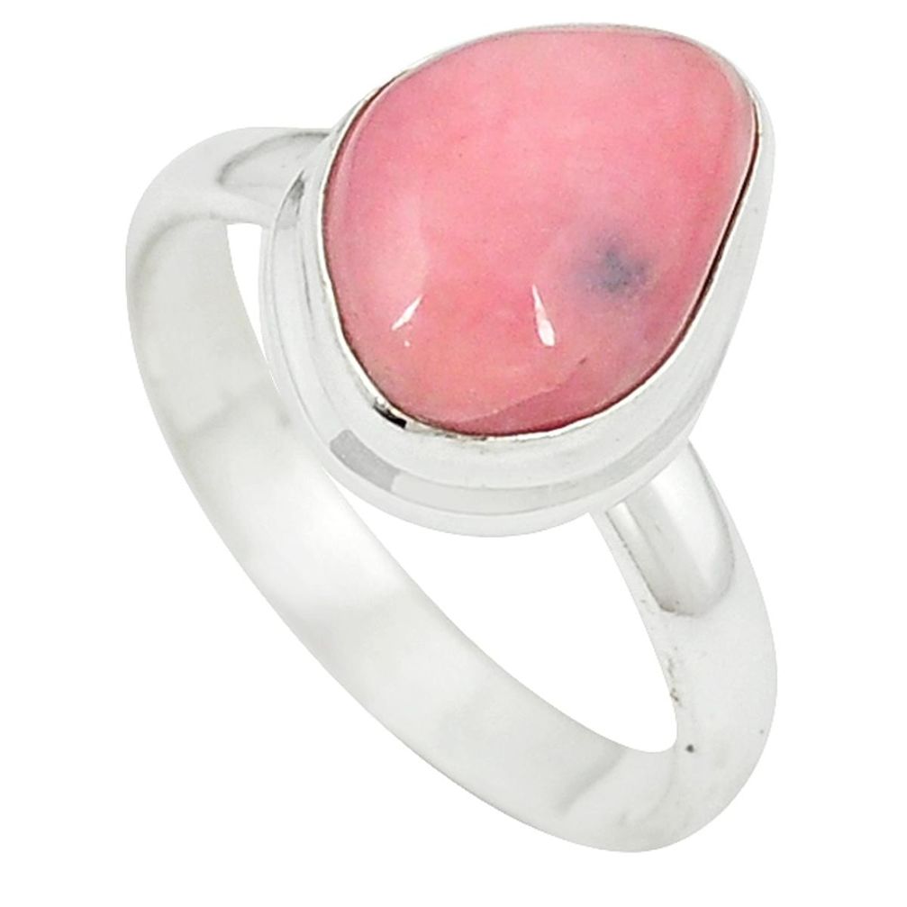 Natural pink opal 925 sterling silver ring jewelry size 9.5 m2374
