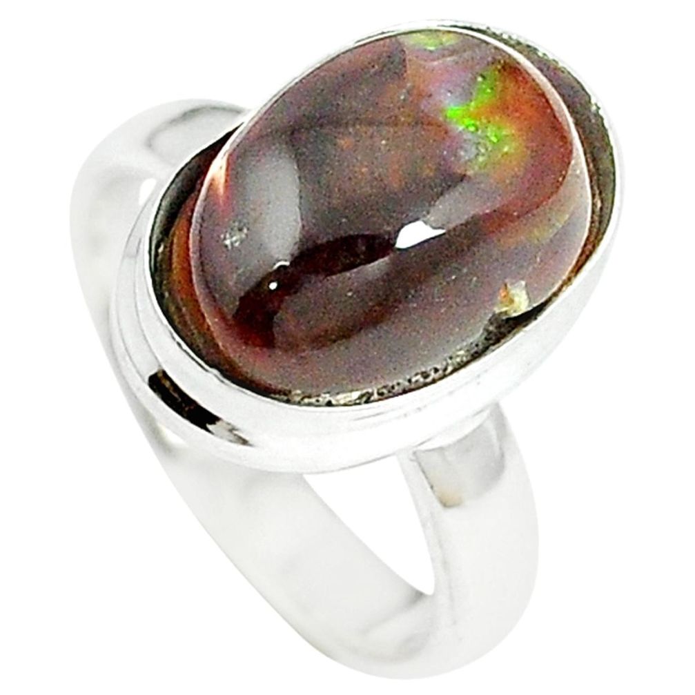 Natural multi color mexican fire agate 925 silver ring jewelry size 5 m2388