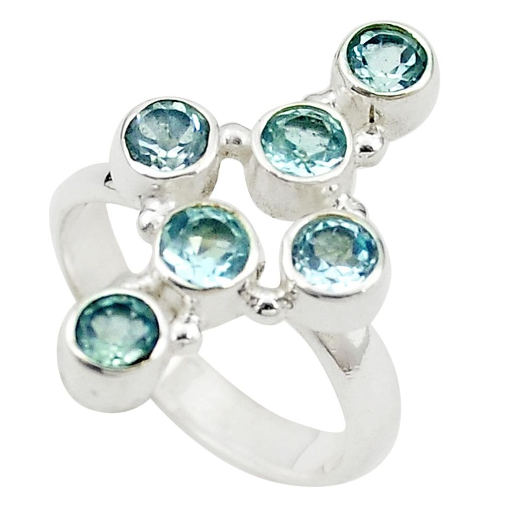 Natural blue topaz 925 sterling silver ring jewelry size 6.5 m24033