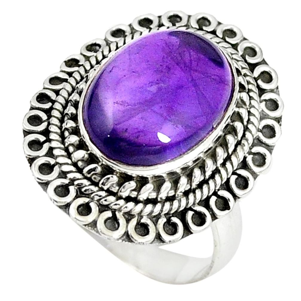 Natural purple amethyst 925 sterling silver ring jewelry size 7 m24228