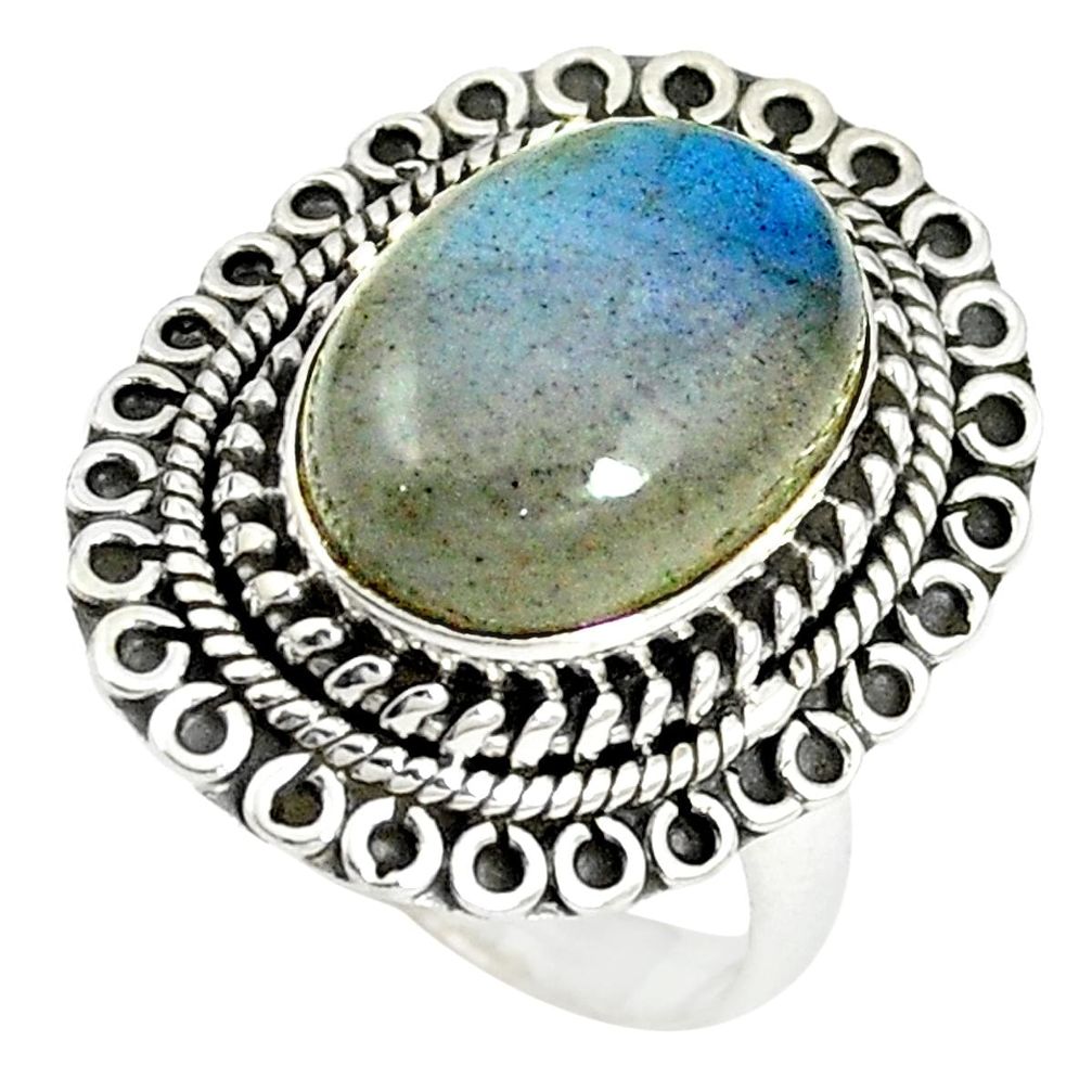 Natural blue labradorite 925 sterling silver ring jewelry size 8 m24230