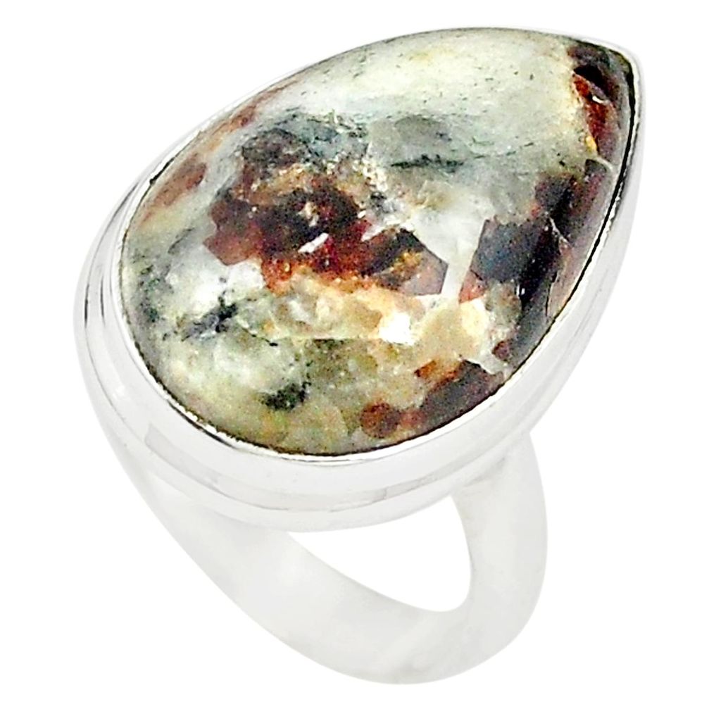 Natural bronze astrophyllite (star leaf) 925 silver ring size 7 m24830