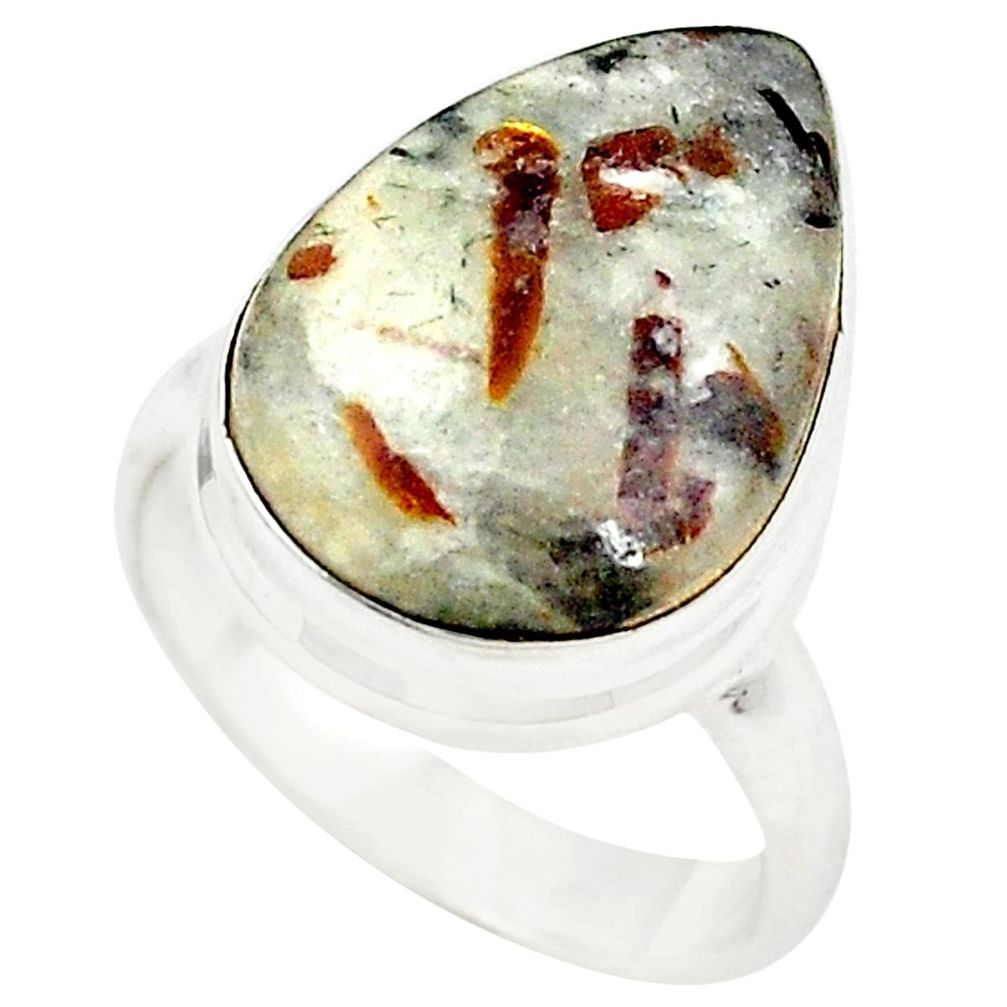 Natural bronze astrophyllite (star leaf) 925 silver ring jewelry size 6 m24833
