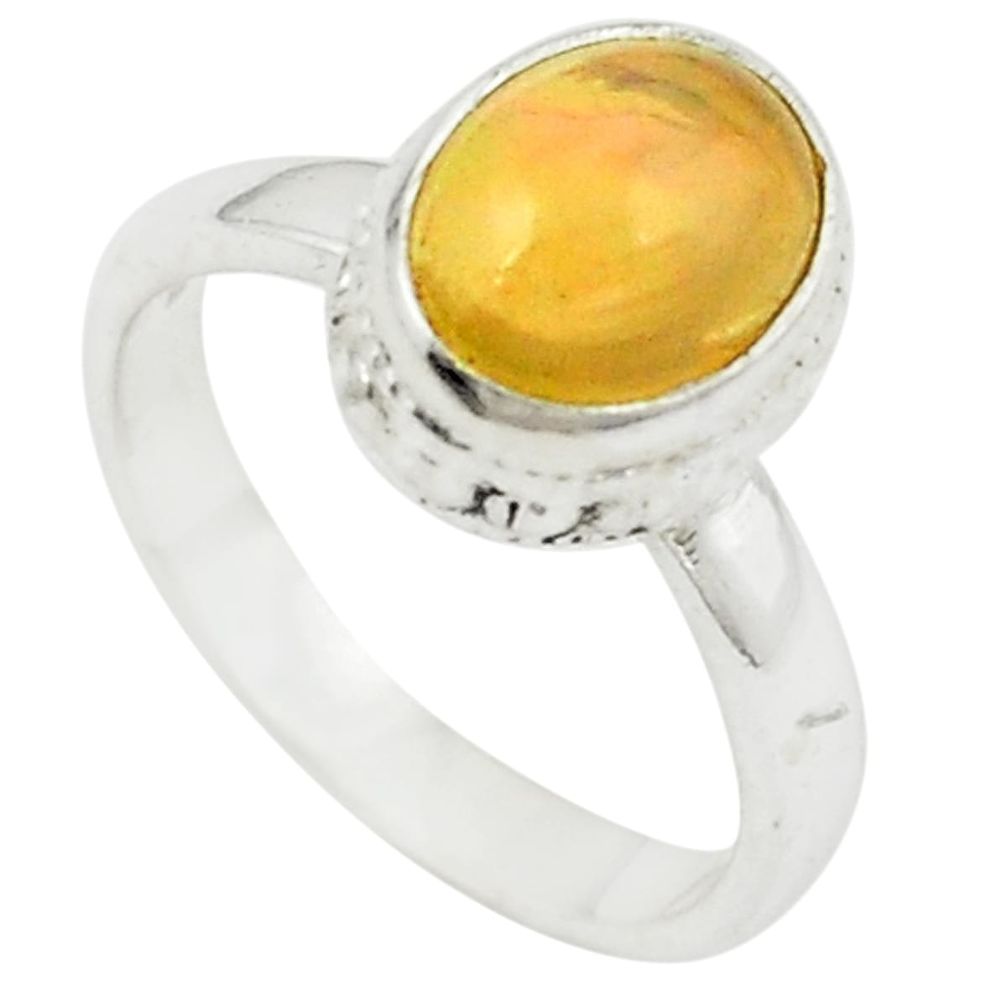 Natural multi color ethiopian opal 925 sterling silver ring size 6 m26021