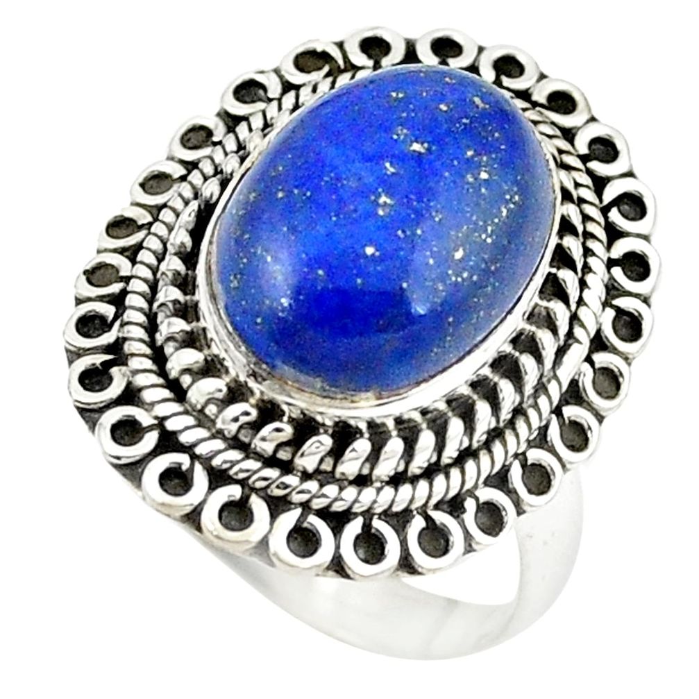 Natural blue lapis lazuli 925 sterling silver ring jewelry size 7 m26098