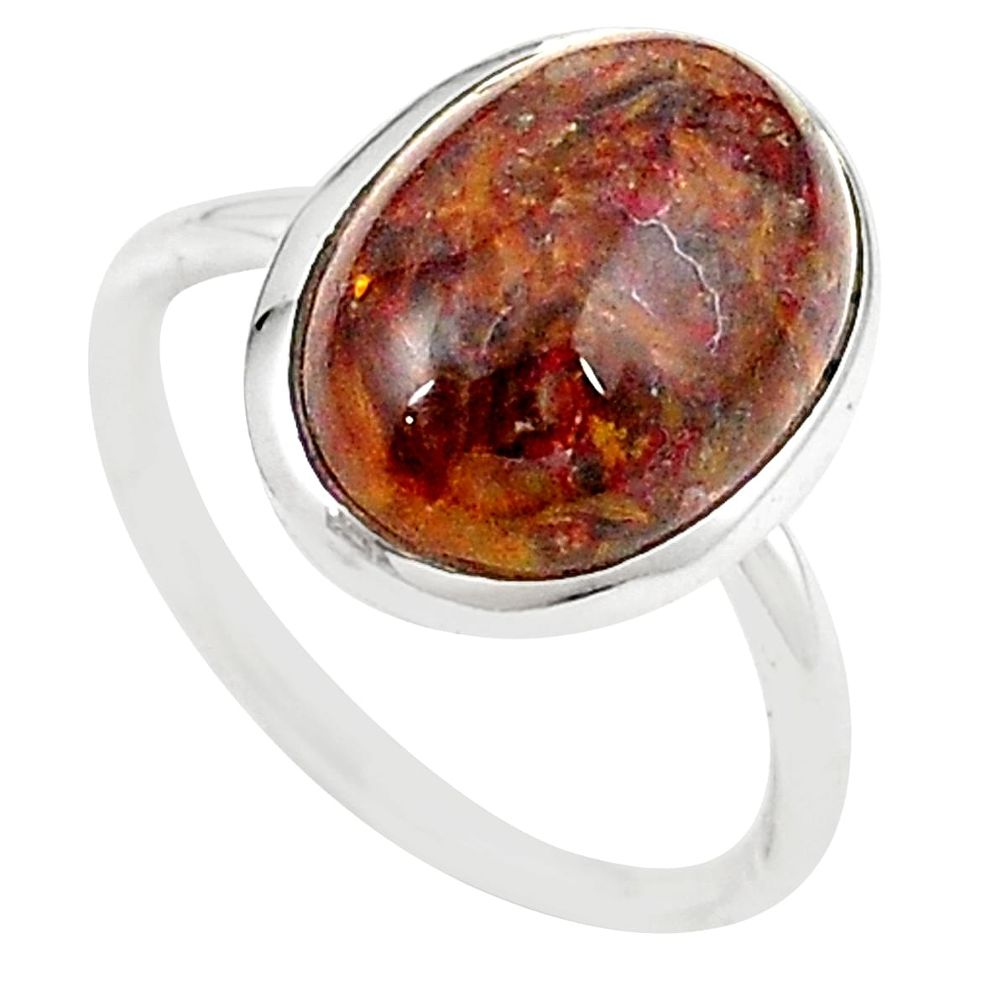 Natural brown pietersite (african) 925 sterling silver ring size 6 m26418