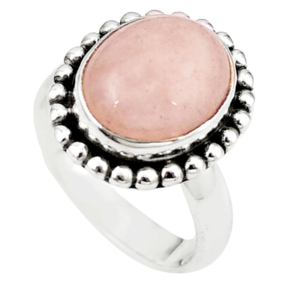 Natural pink morganite 925 sterling silver ring jewelry size 6 m26462