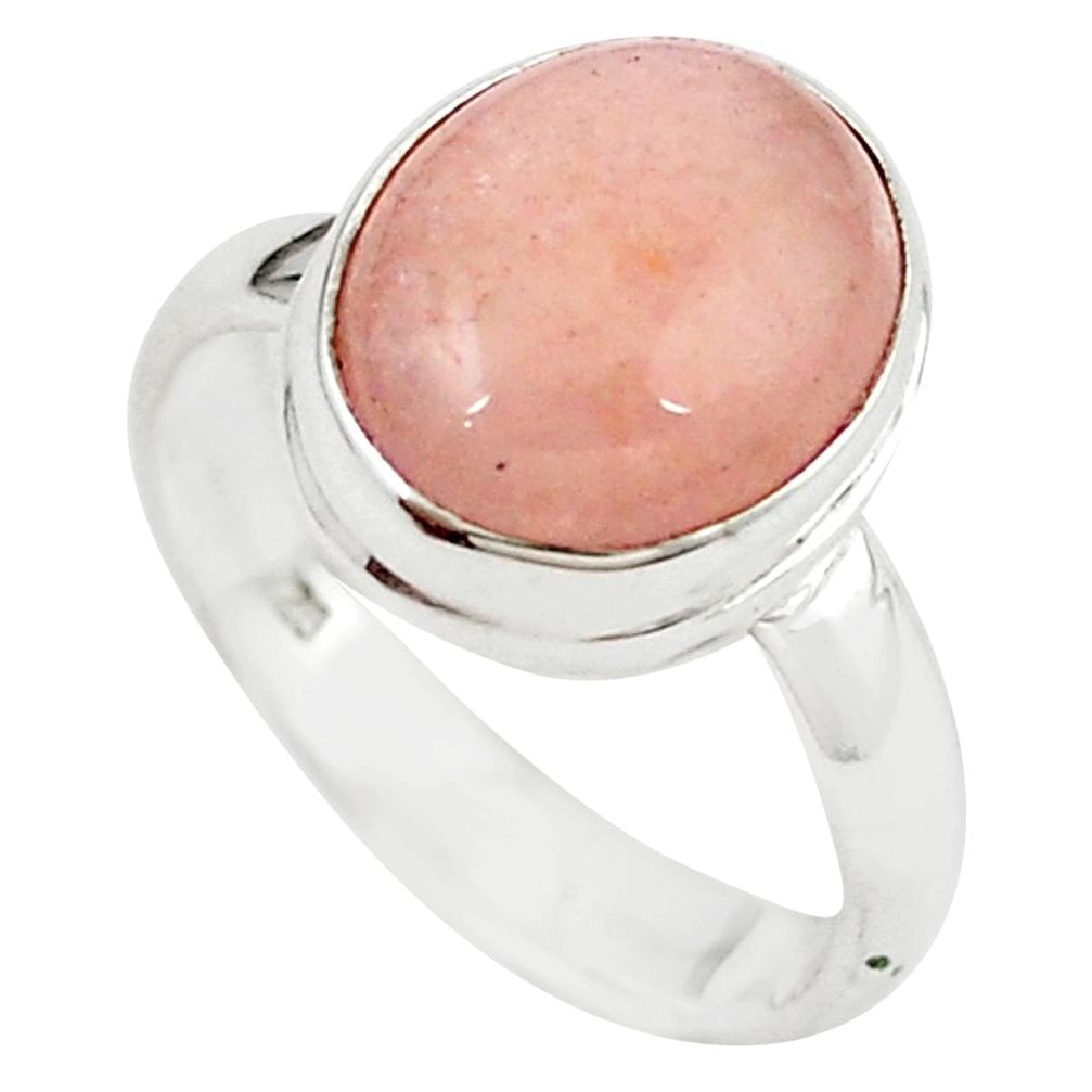Natural pink morganite 925 sterling silver ring jewelry size 6 m26472