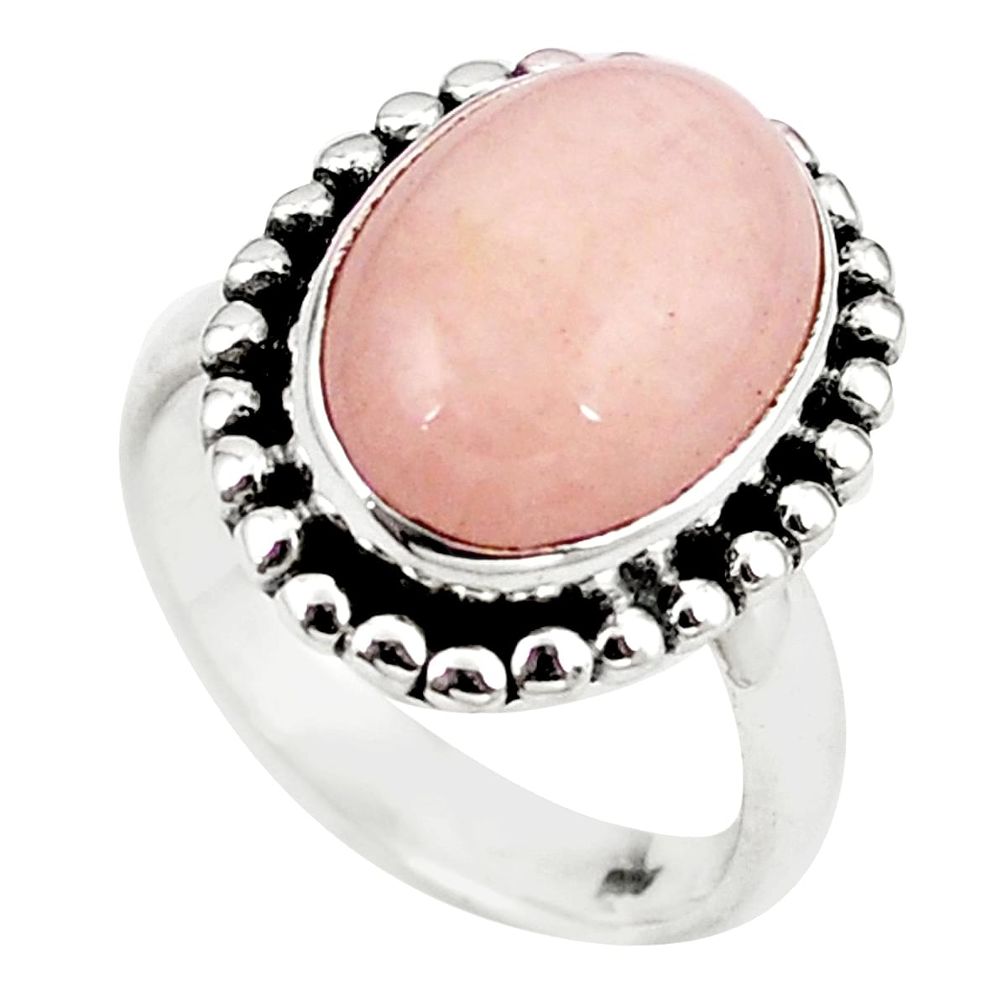 Natural pink morganite 925 sterling silver ring jewelry size 6 m26478