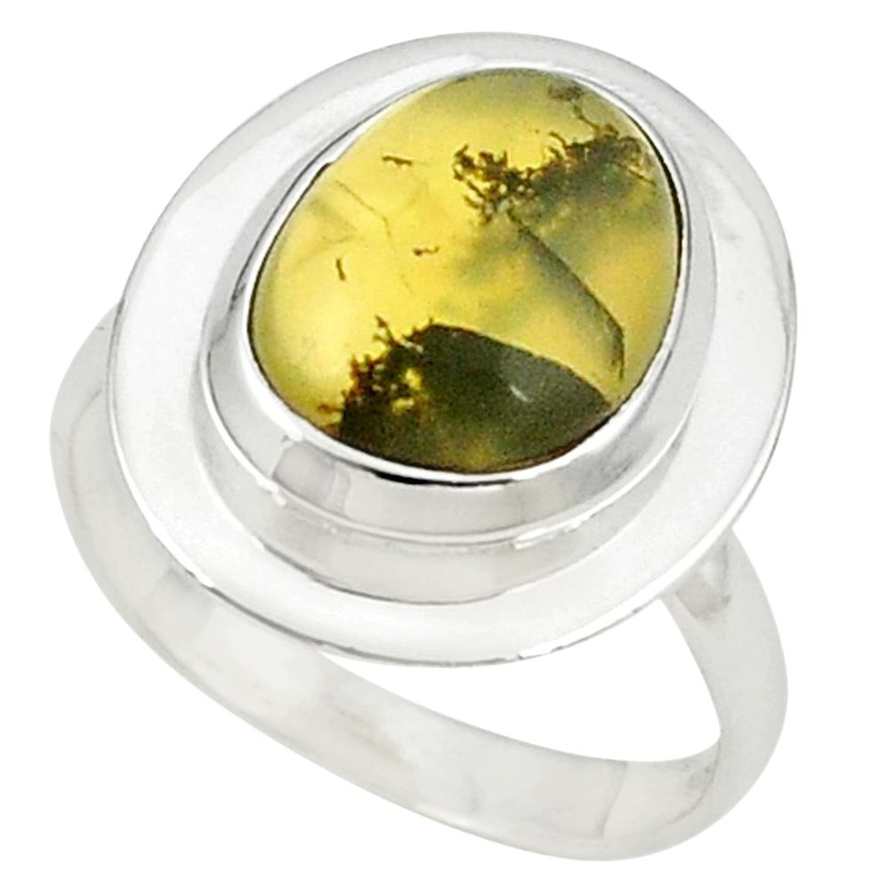 Natural yellow opal 925 sterling silver ring jewelry size 8 m26621