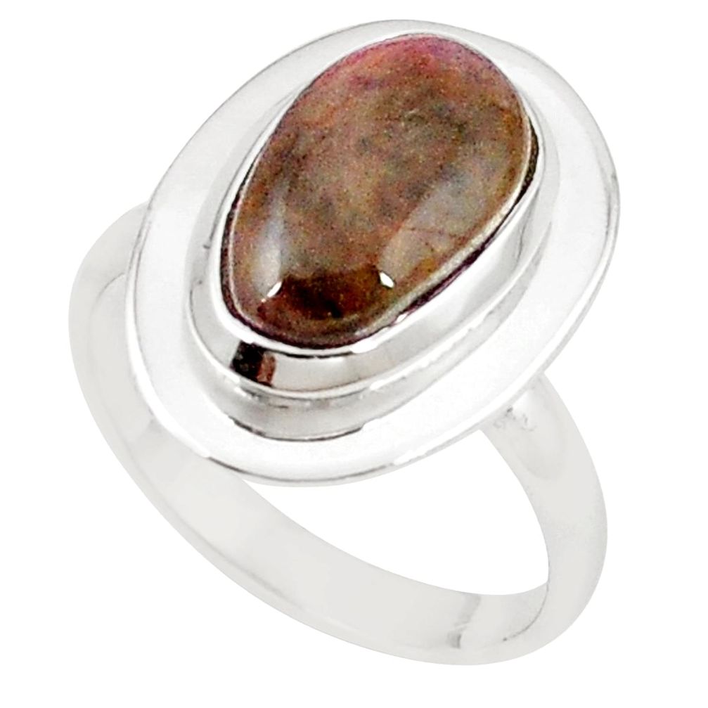 Natural pink bio tourmaline 925 sterling silver ring jewelry size 8 m26649