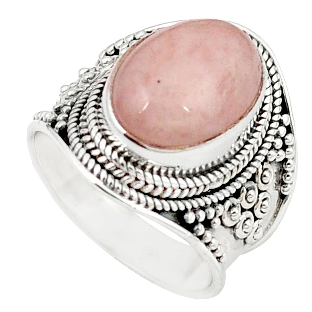 Natural pink morganite 925 sterling silver ring jewelry size 7 m26763