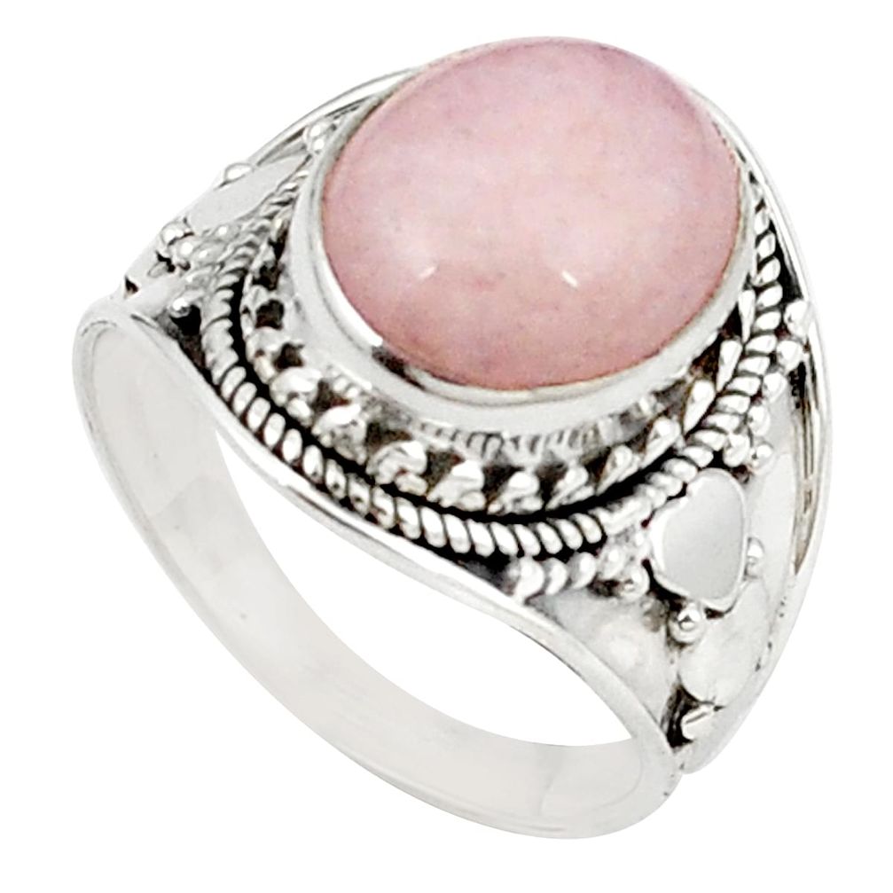 925 sterling silver natural pink morganite ring jewelry size 7.5 m26764