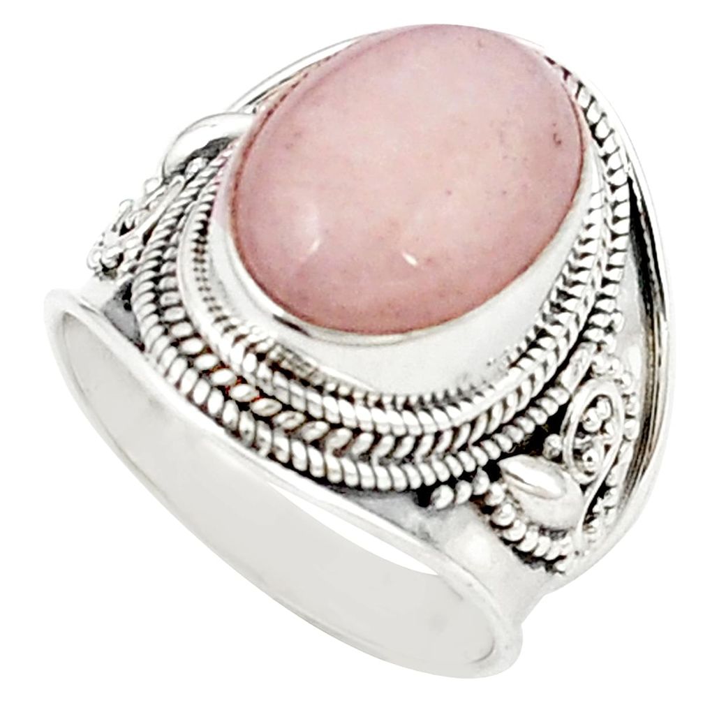 Natural pink morganite 925 sterling silver ring jewelry size 6.5 m26765