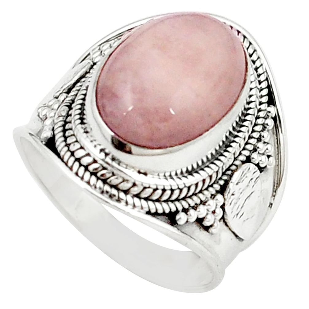 Natural pink morganite 925 sterling silver ring jewelry size 7.5 m26767