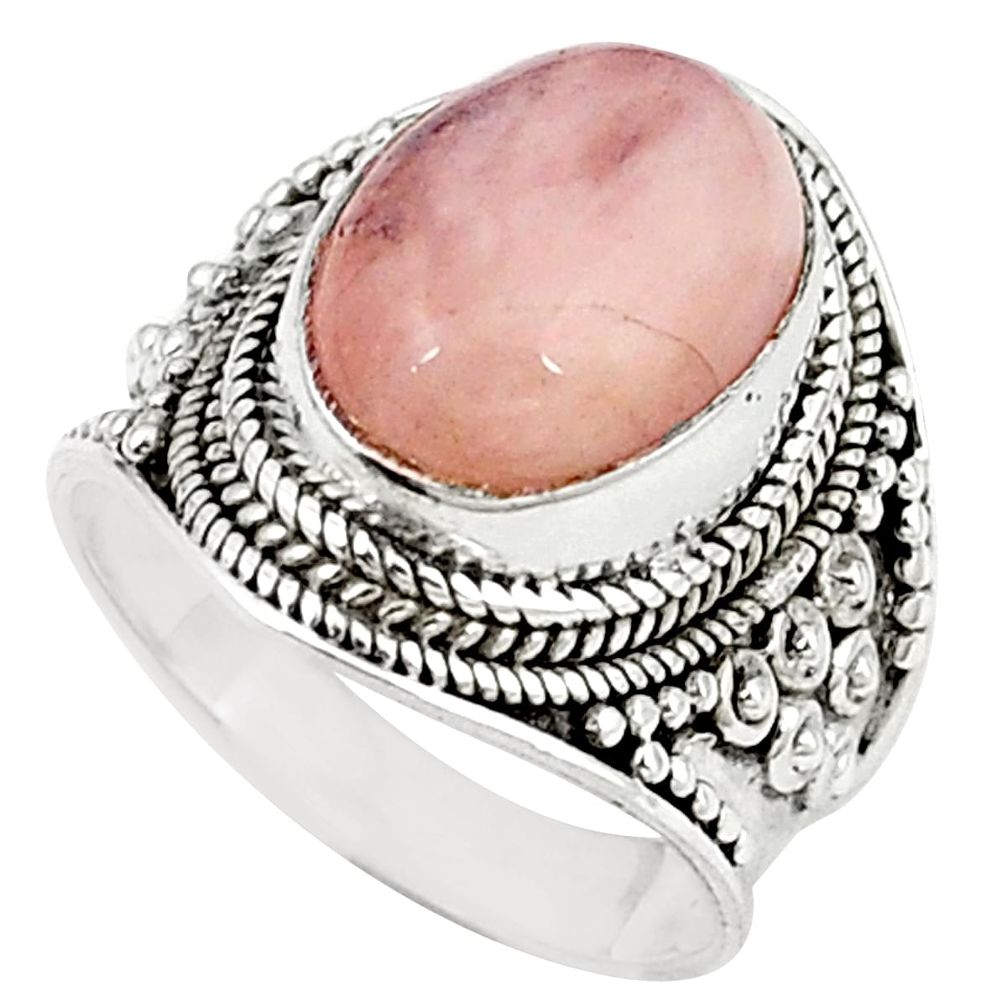 Natural pink morganite 925 sterling silver ring jewelry size 6.5 m26776