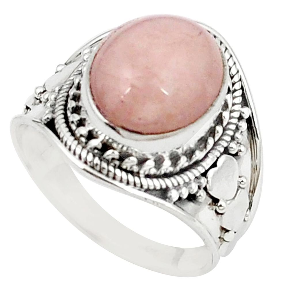 Natural pink morganite 925 sterling silver ring jewelry size 7.5 m26783