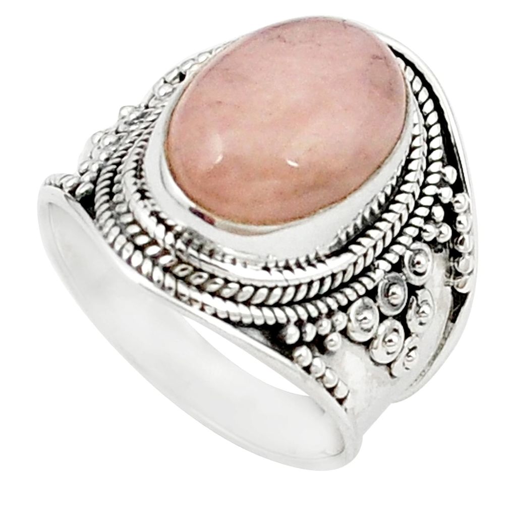 Natural pink morganite 925 sterling silver ring jewelry size 8 m26786