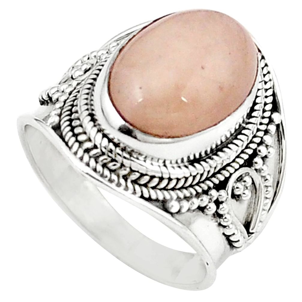 Natural pink morganite 925 sterling silver ring jewelry size 7.5 m26788