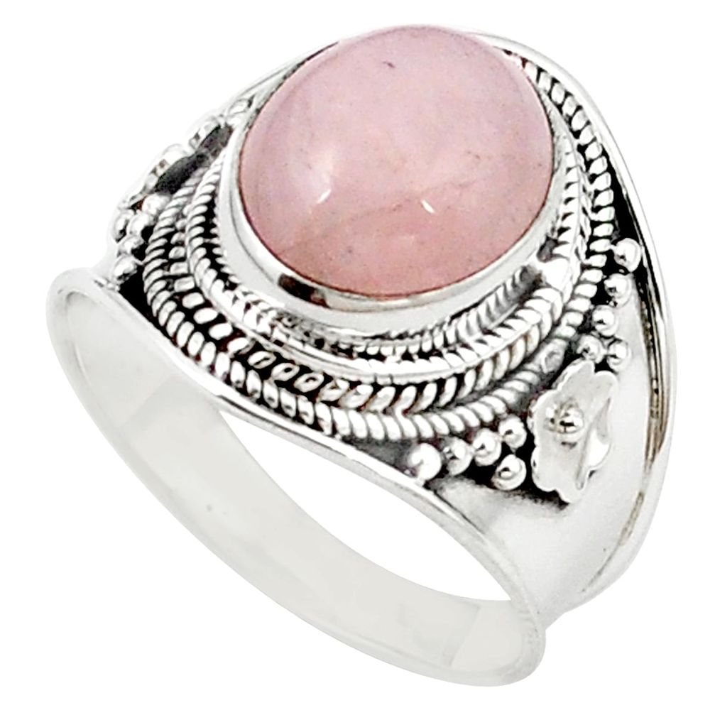 Natural pink morganite 925 sterling silver ring jewelry size 8.5 m26790