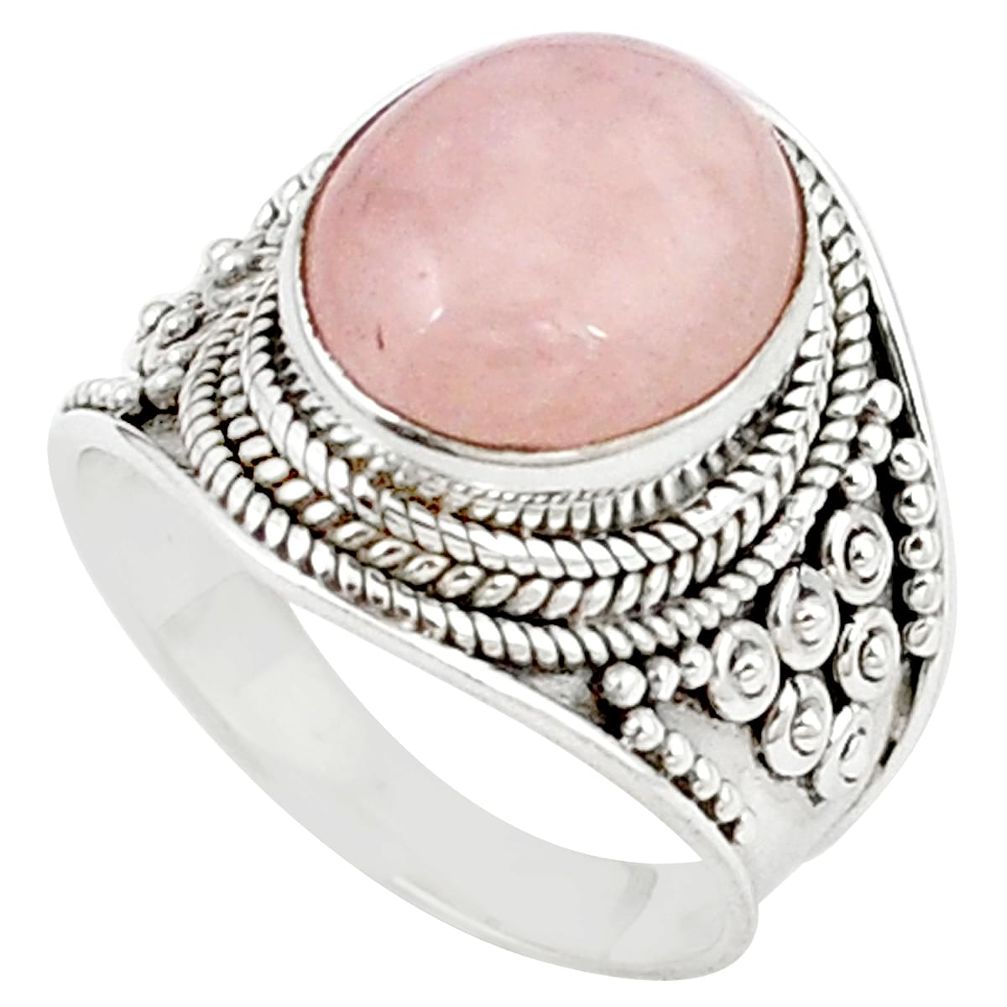 Natural pink morganite 925 sterling silver ring jewelry size 7 m26794