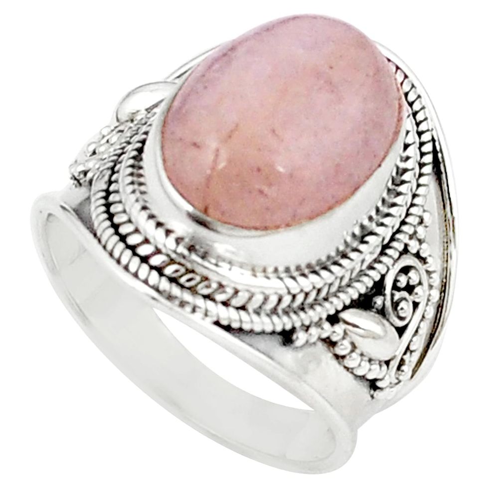 Natural pink morganite 925 sterling silver ring jewelry size 7 m26796