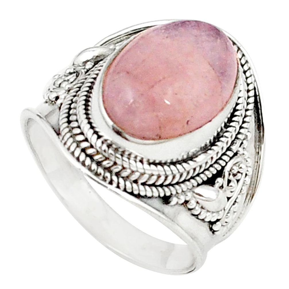 Natural pink morganite 925 sterling silver ring jewelry size 8 m26799