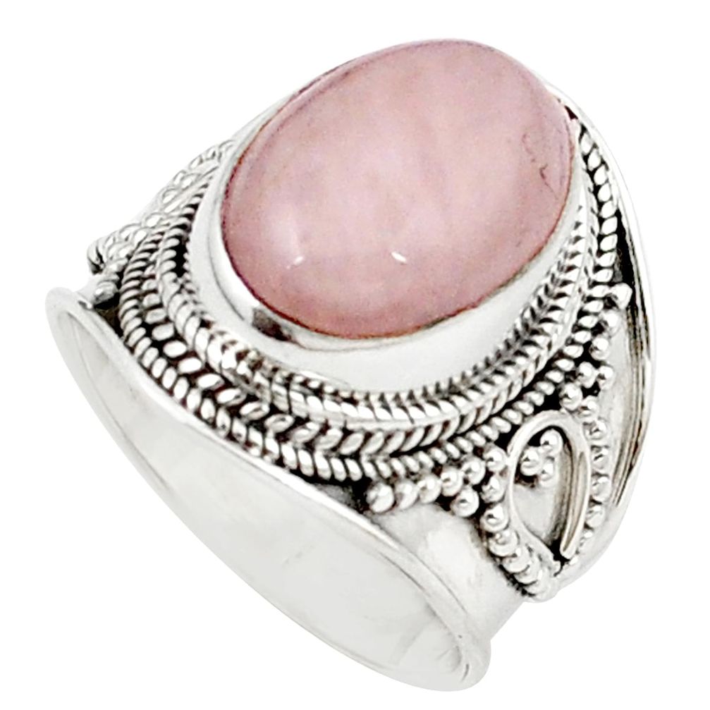 Natural pink morganite 925 sterling silver ring jewelry size 6.5 m26800