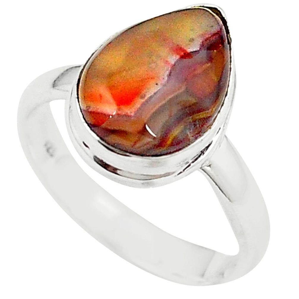 925 silver natural mexican laguna lace agate ring size 9 m28547