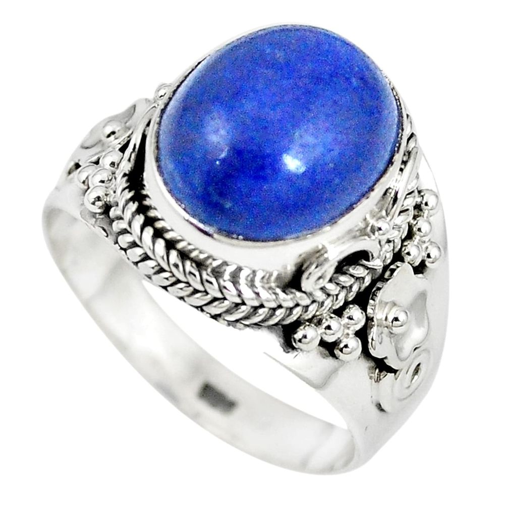 925 sterling silver natural blue lapis lazuli ring jewelry size 7.5 m29160