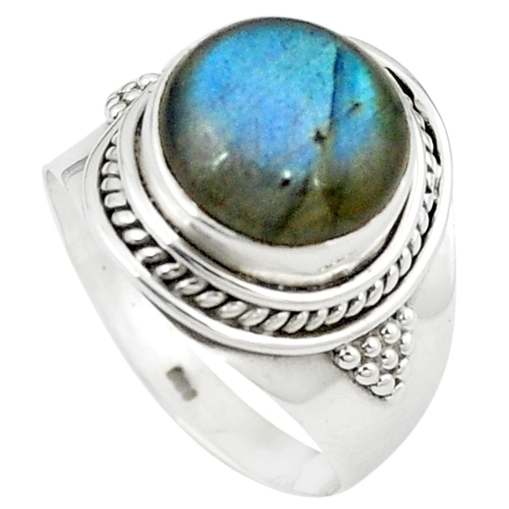 Natural blue labradorite 925 sterling silver ring jewelry size 8.5 m29382