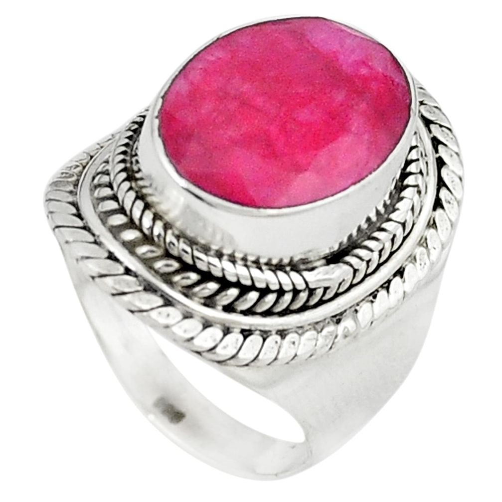 Natural red ruby 925 sterling silver ring jewelry size 6.5 m29422