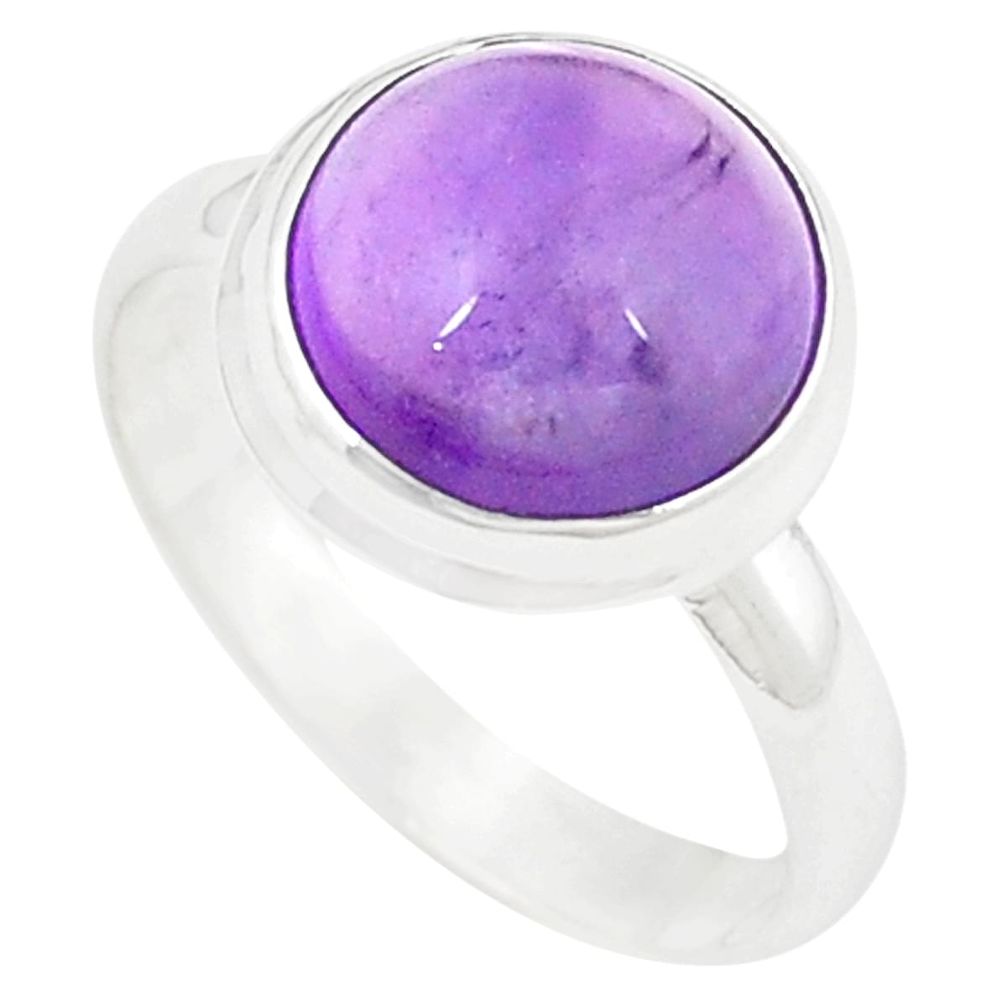 Natural purple amethyst 925 sterling silver ring jewelry size 7.5 m29459