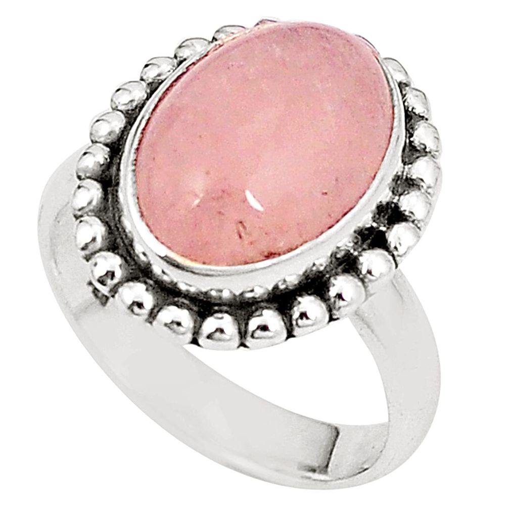 Natural pink morganite 925 sterling silver ring jewelry size 6.5 m30204