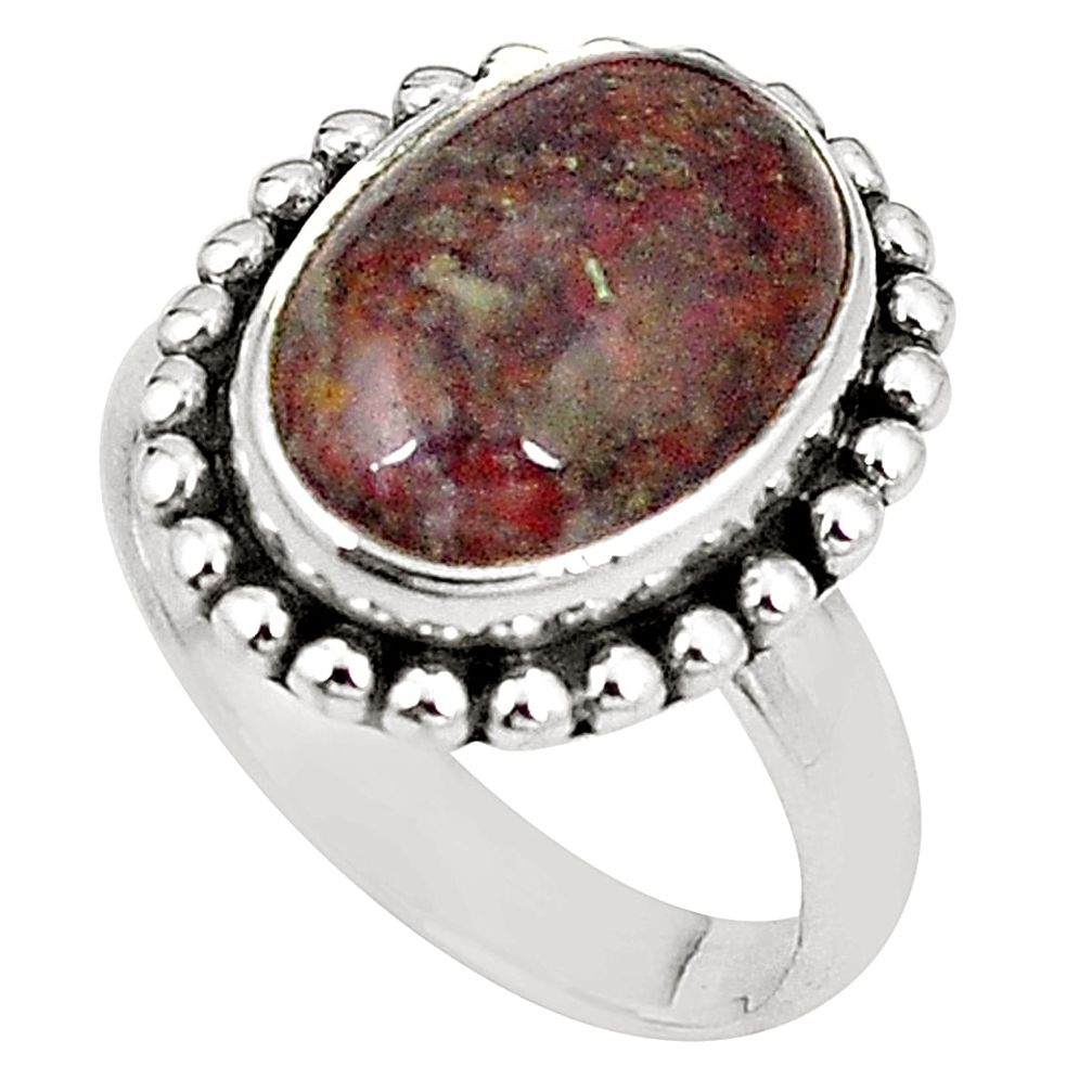 Natural brown pietersite (african) 925 sterling silver ring size 6.5 m30259