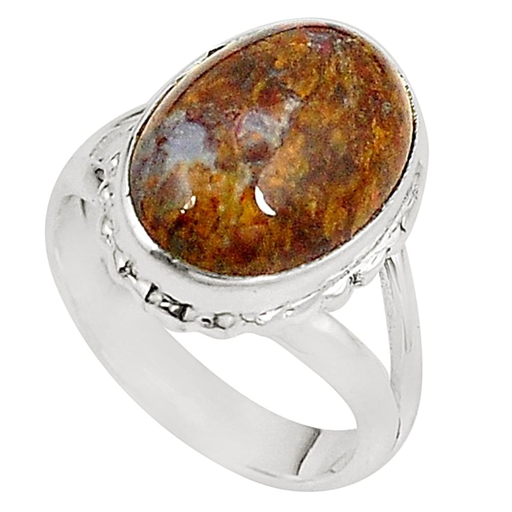 925 sterling silver natural brown pietersite (african) ring size 5 m30260