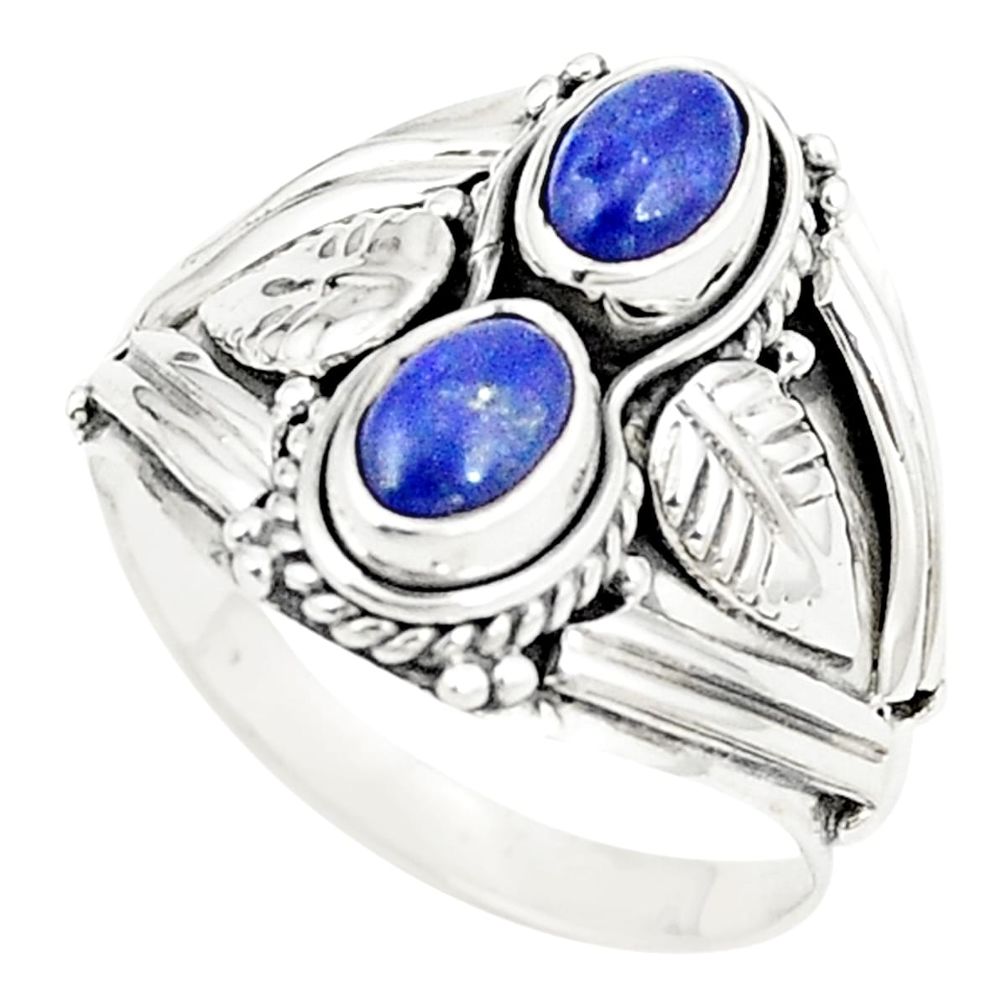 Natural blue lapis lazuli 925 sterling silver ring jewelry size 8 m31909