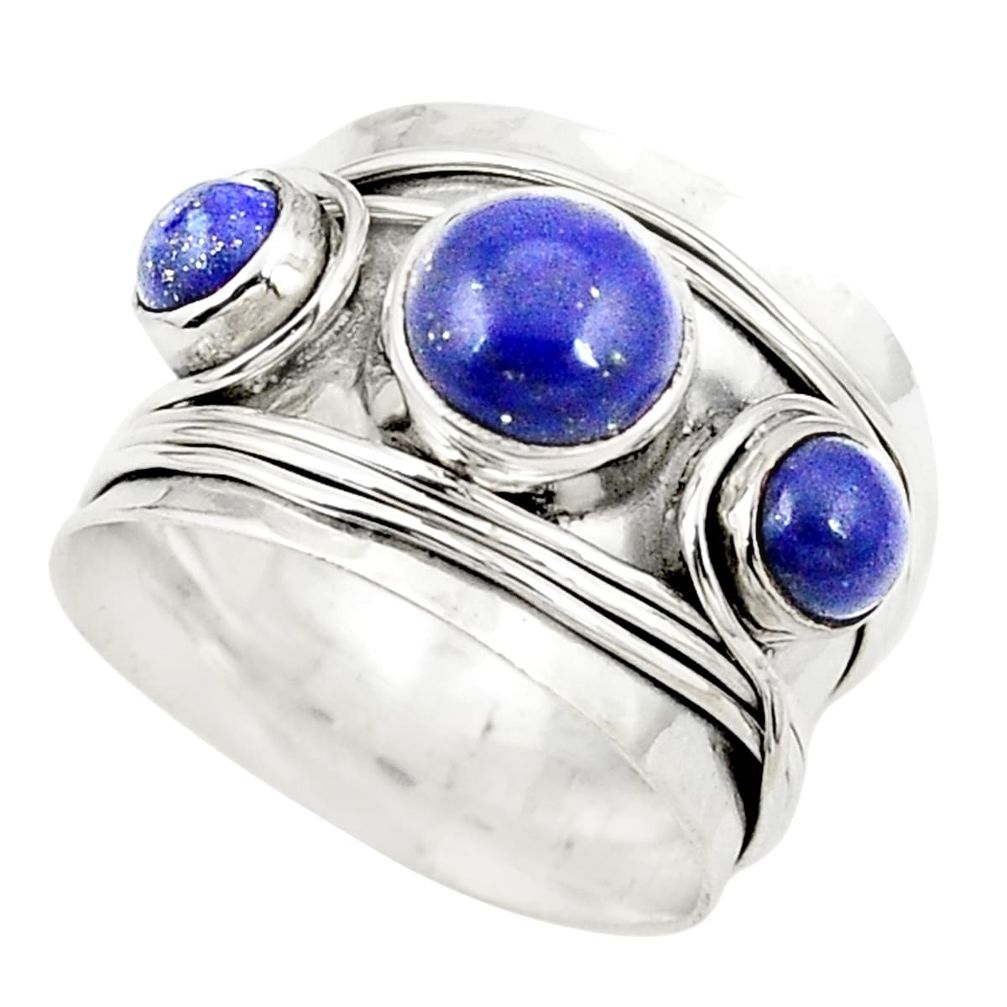 Natural blue lapis lazuli 925 sterling silver ring jewelry size 7 m31915