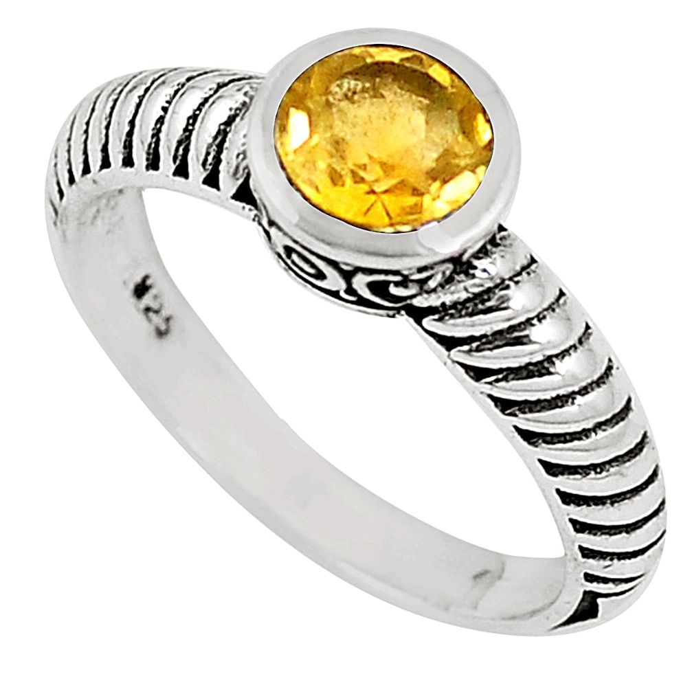 Natural yellow citrine 925 sterling silver ring jewelry size 7 m32513