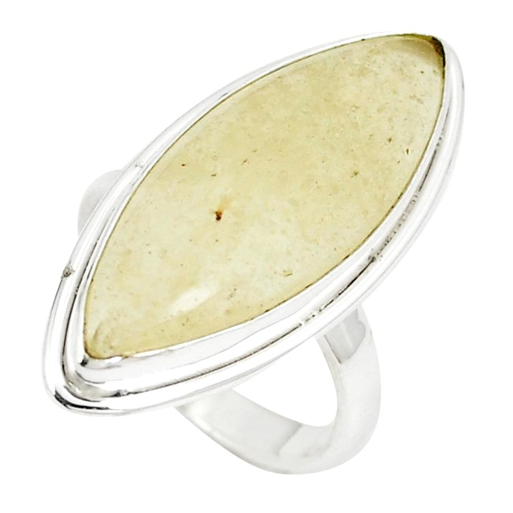 Polished libyan desert glass (gold tektite) 925 silver ring size 7 m33256