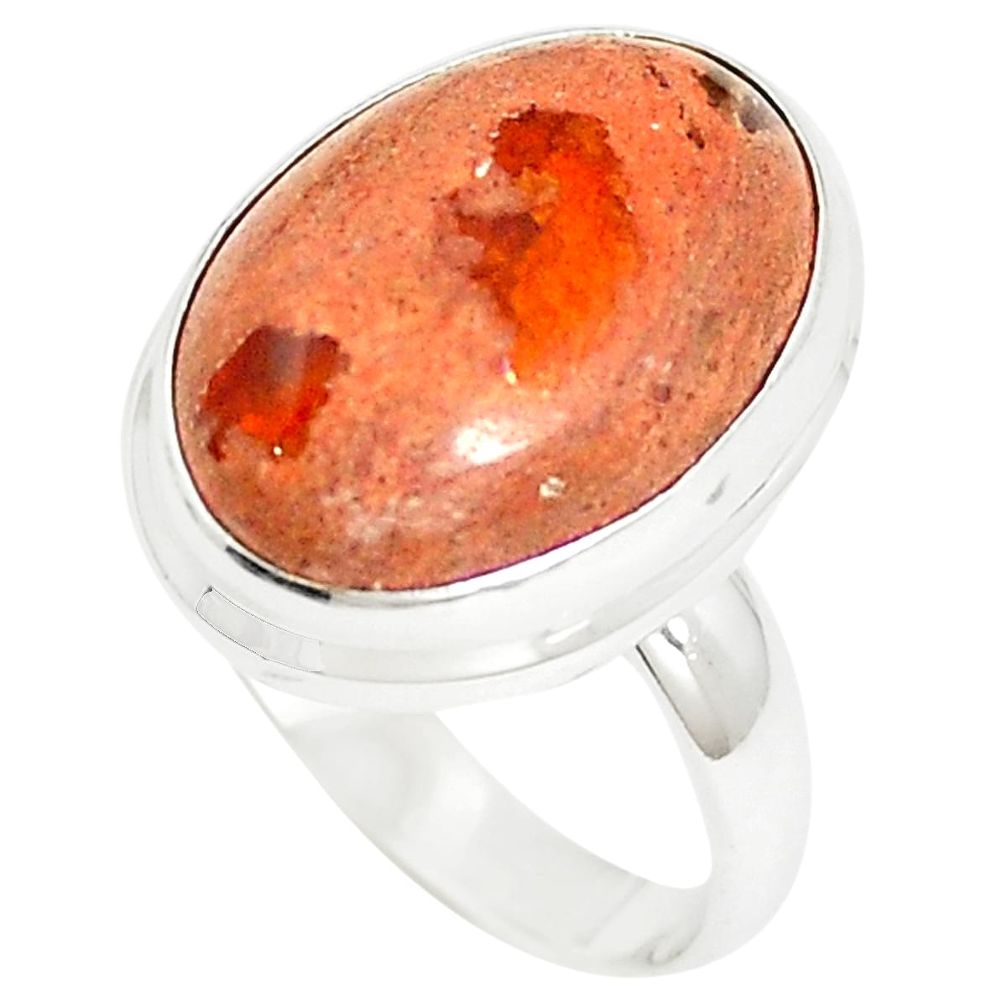 Natural multi color mexican fire opal 925 silver ring jewelry size 7 m34223