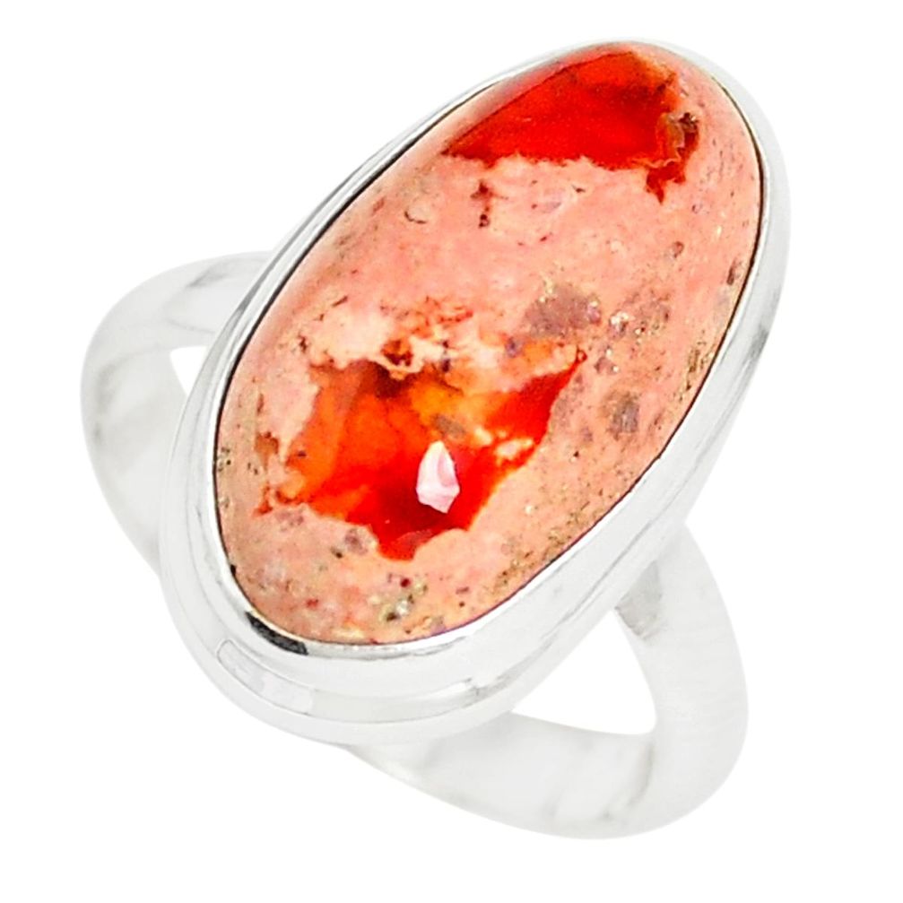 Natural multi color mexican fire opal 925 silver ring jewelry size 7 m34235