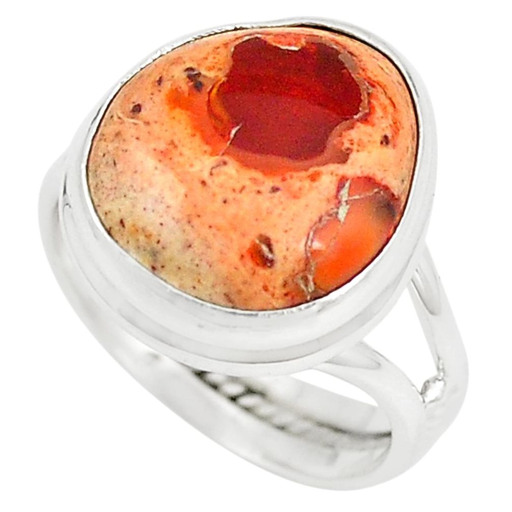 925 silver natural multi color mexican fire opal ring jewelry size 7.5 m36134