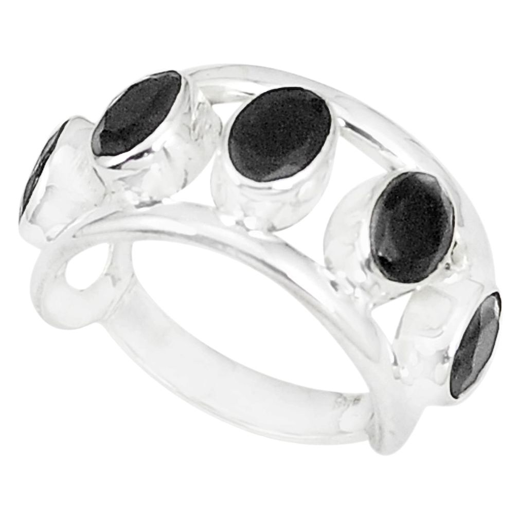 Natural black onyx 925 sterling silver ring jewelry size 6 m36808