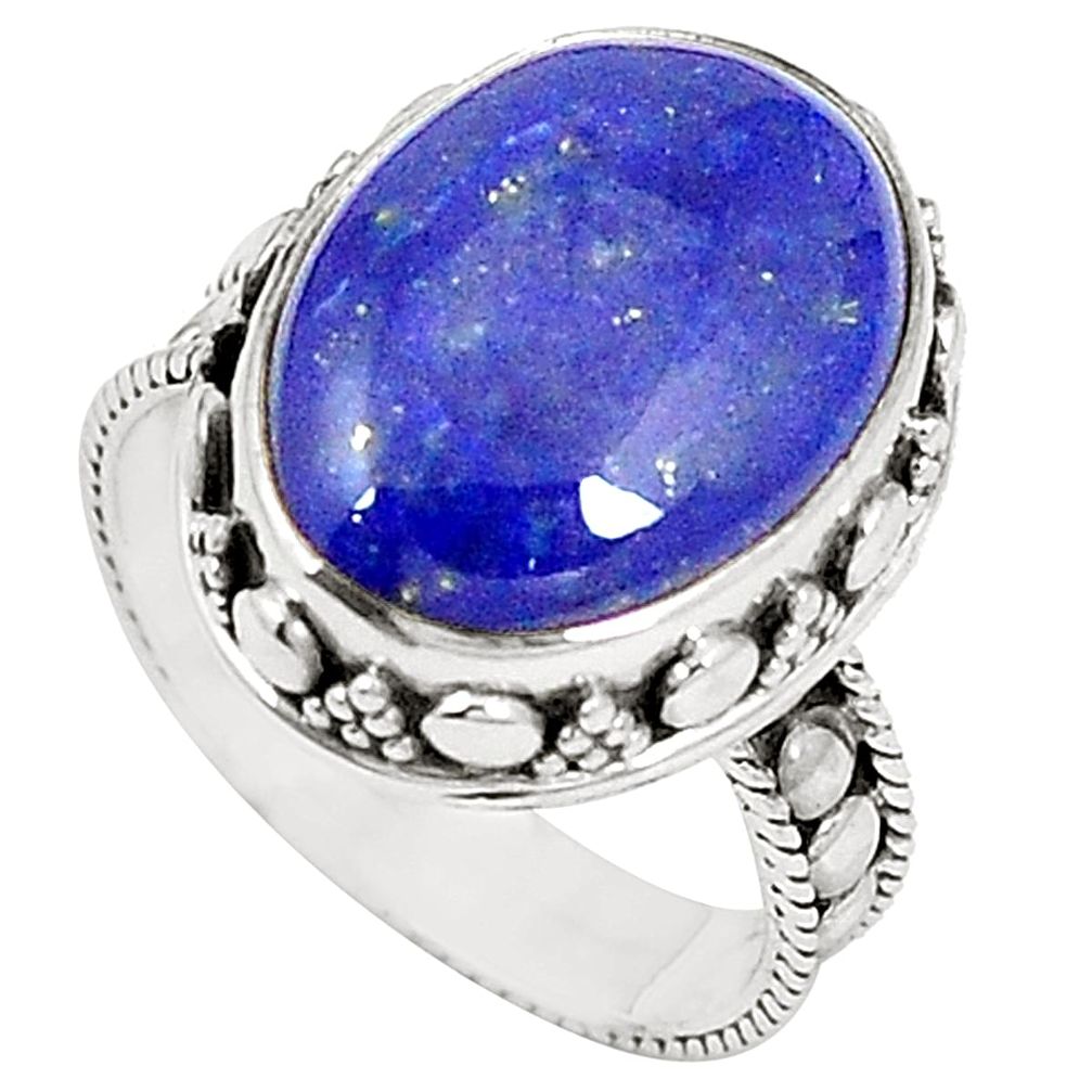 Natural blue lapis lazuli 925 sterling silver ring jewelry size 7.5 m36825